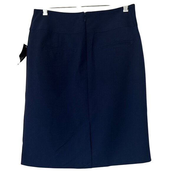 Worthington Blue Pencil Skirt Knee Length Polyester Blend Women's Size 8 (NWT) - Picture 2 of 13